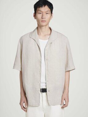 COS Linen Short Sleeve Button Up Shirt